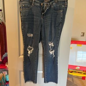 Torrid distressed crop boyfriend jeans